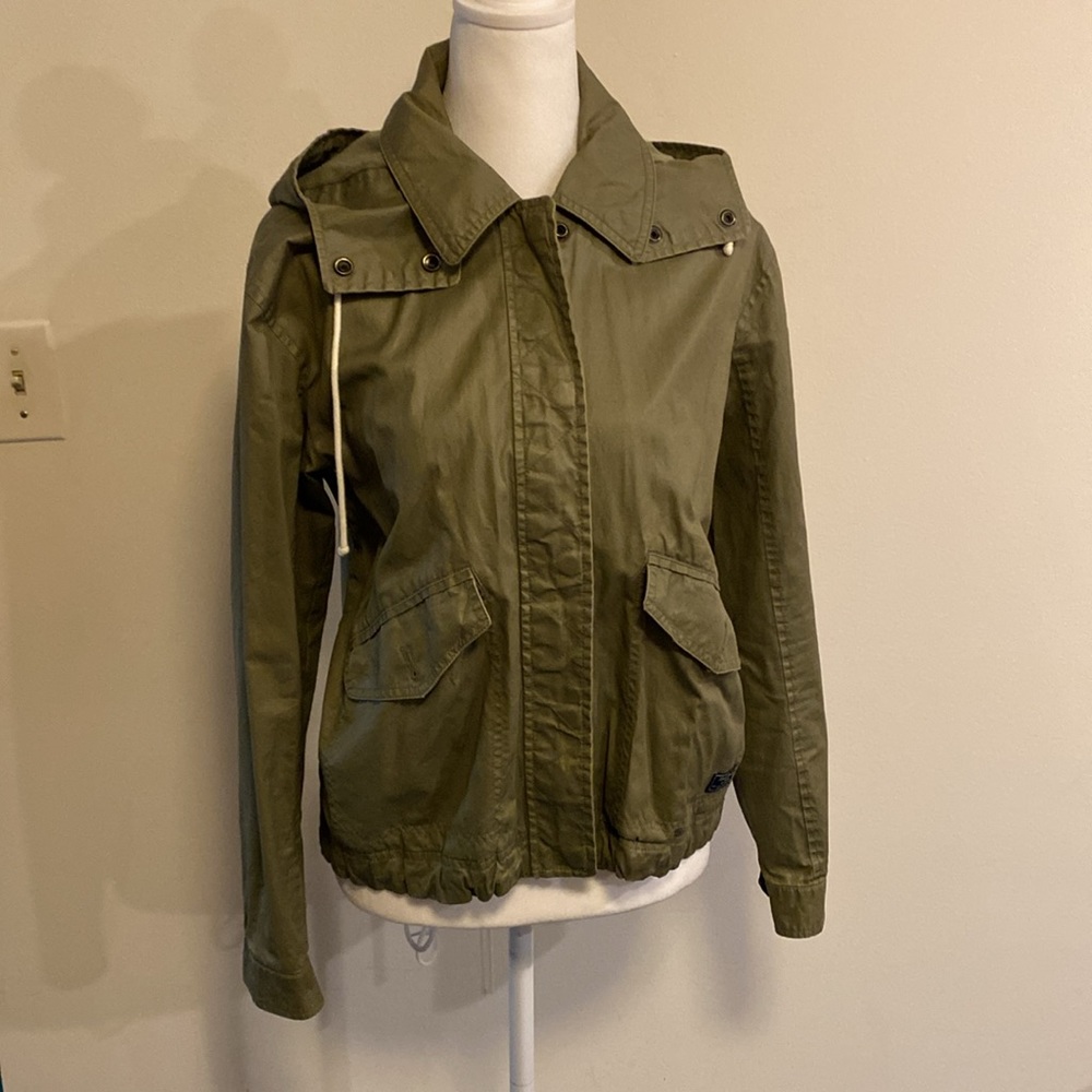 Abercrombie & Fitch khaki olive  utility jacket parka size M